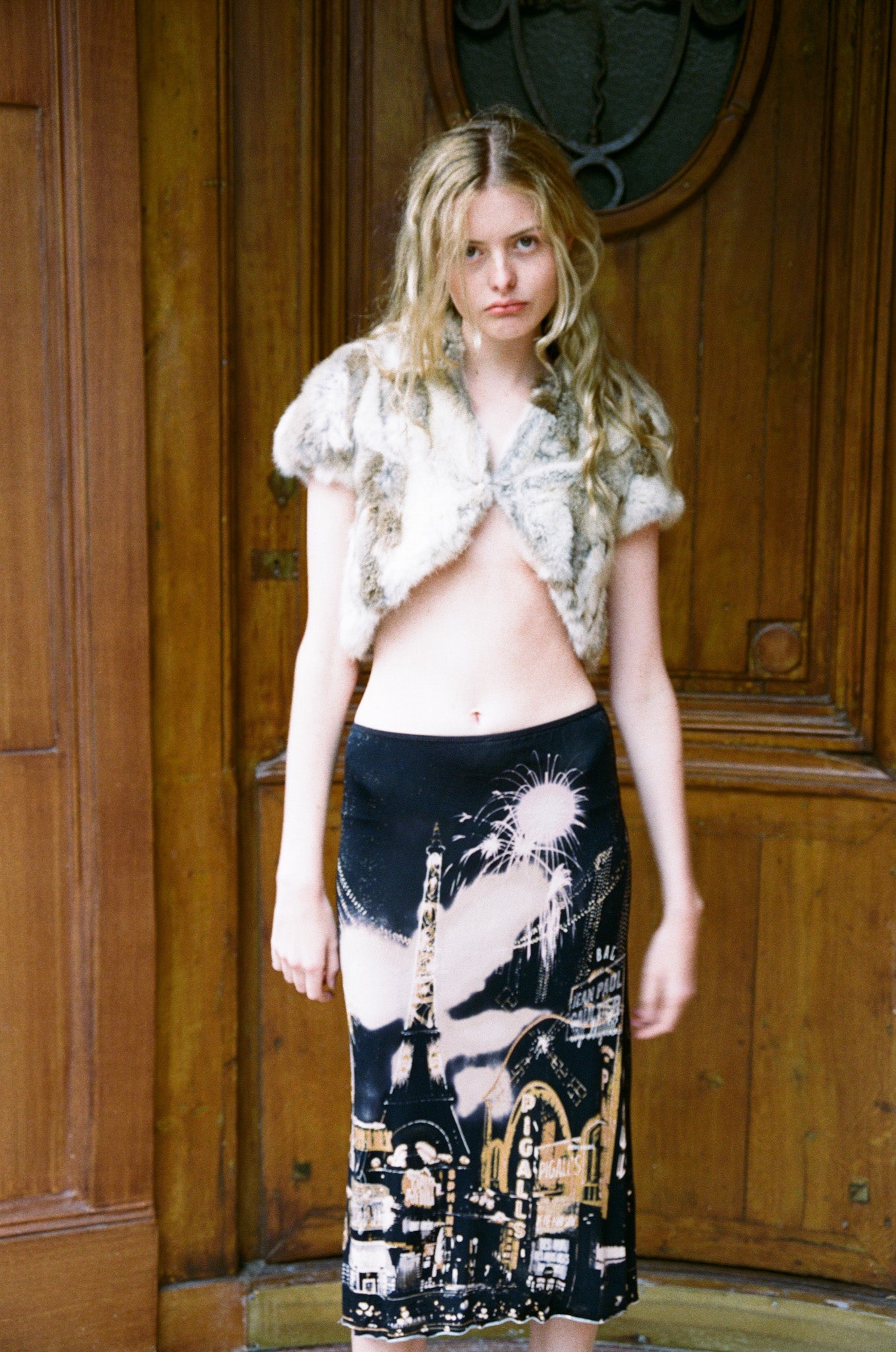 JPG tour eiffel city lights print skirt