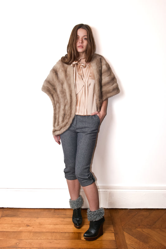 Real fur bolero