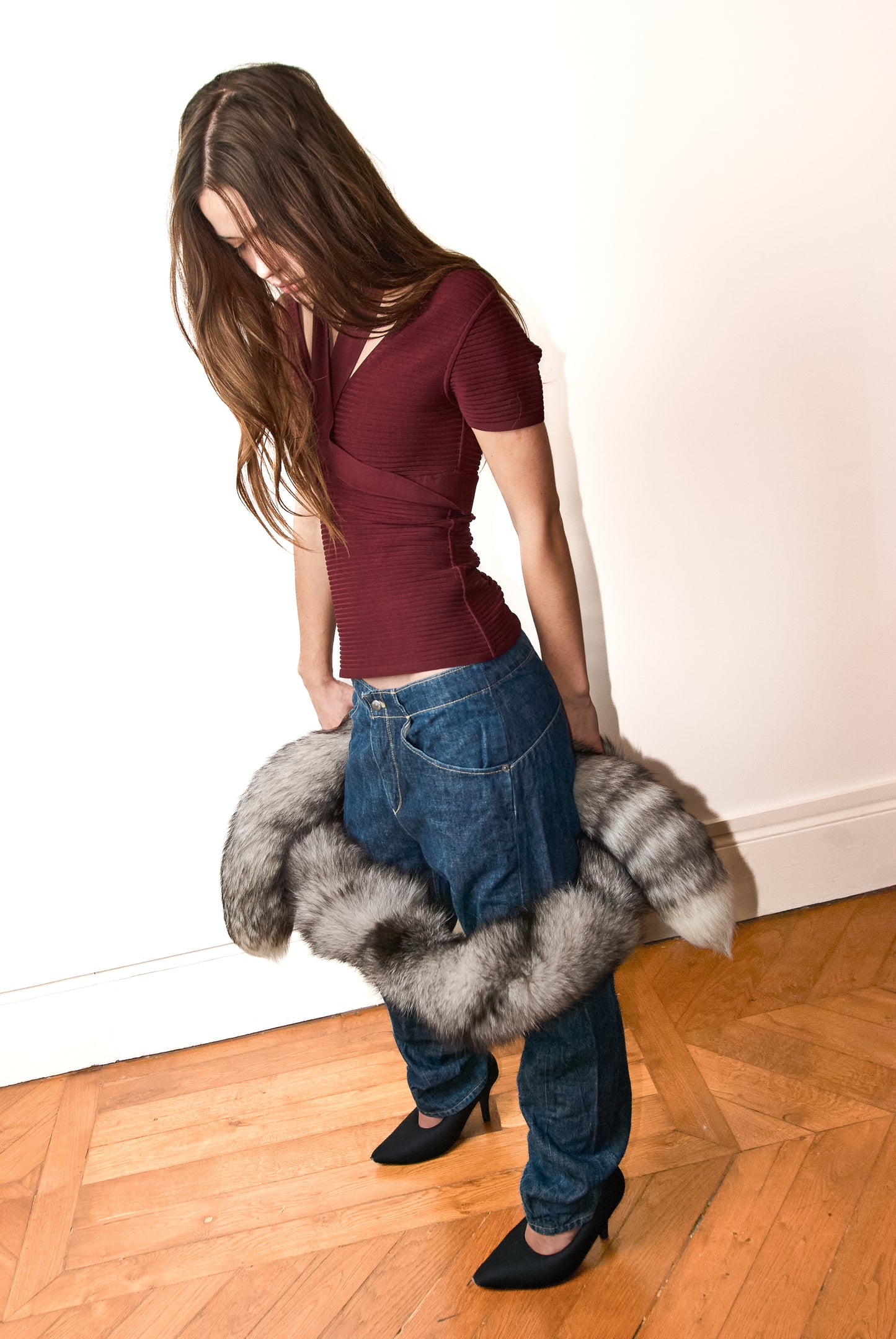 Real fur scarf