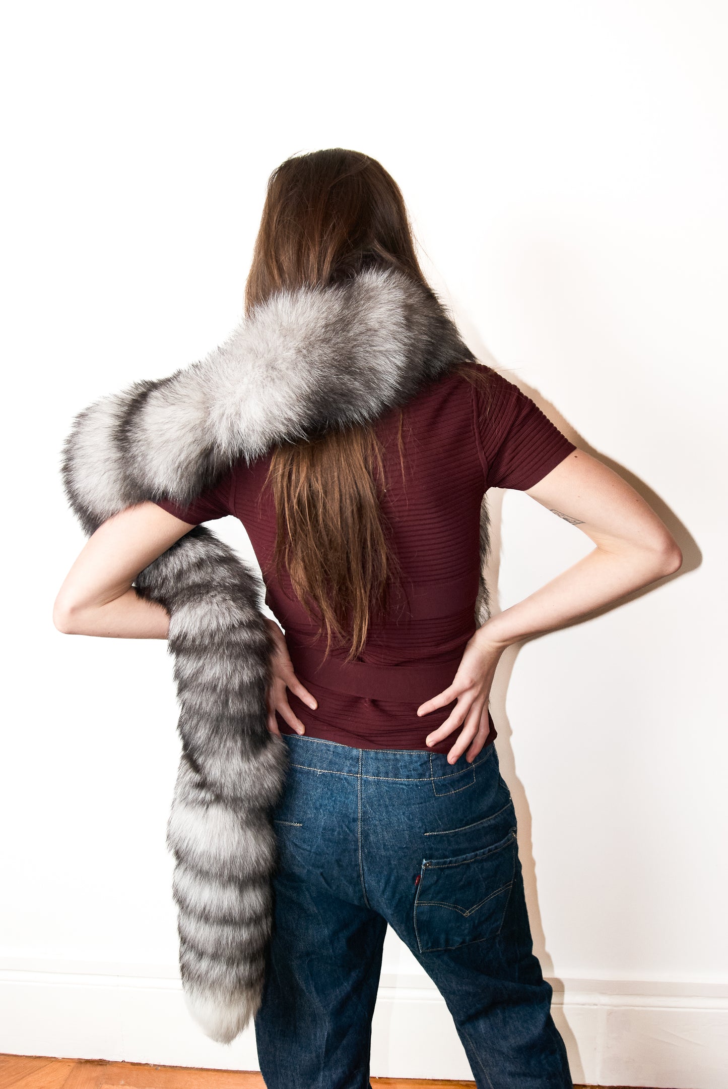 Real fur scarf